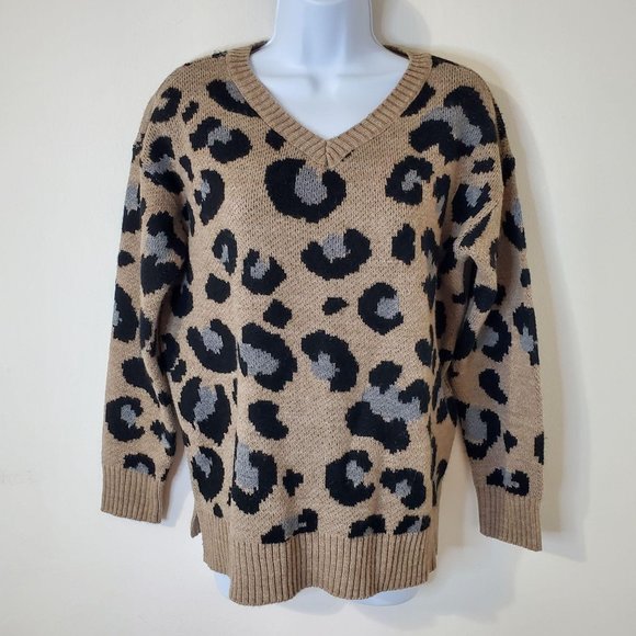 Women's Small A.N.A Cheetah Print Sweater - Picture 1 of 5